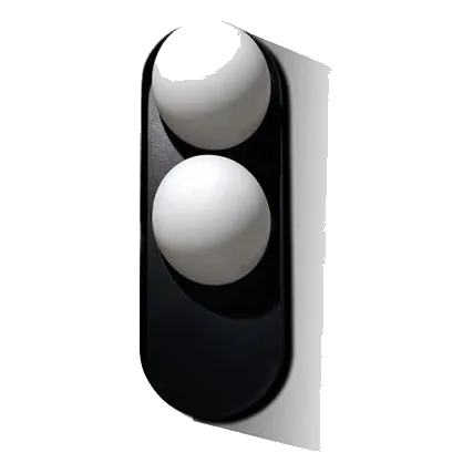Spazio 5251.02 Due Black & Opal Wall Light