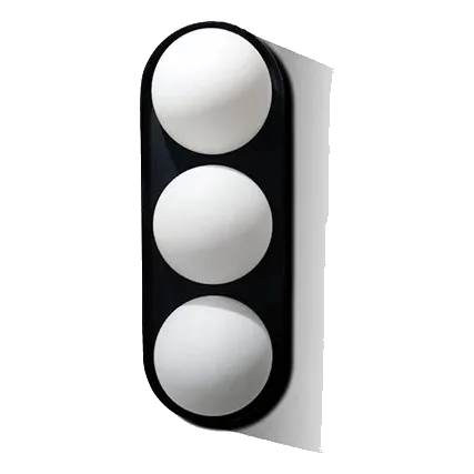 Spazio 5251.03 Tre Black & Opal Wall Light