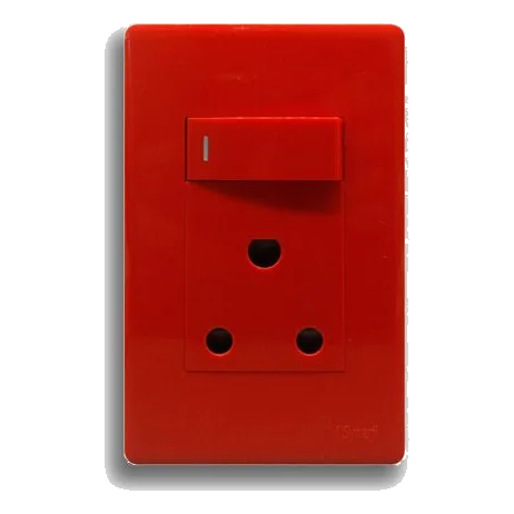 Synerji Deco 2X4 Dedicated Socket, Red