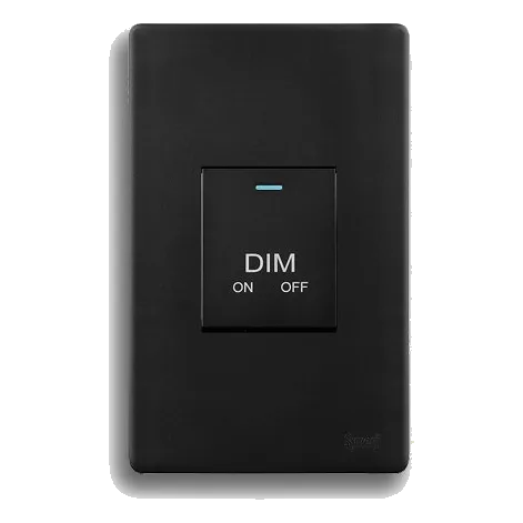 Synerji Deco 2X4 Dimmer Switch, Matt Black