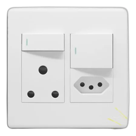 Synerji Deco SYSSO4X4SEU1DW 4X4 SA+Slimline+Switch Socket, White