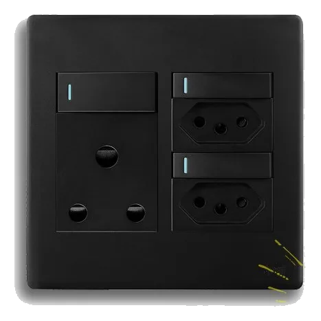 Synerji Deco SYSSO4X4SEU2DMB 4X4 SA+Slimline Socket, Matt Black