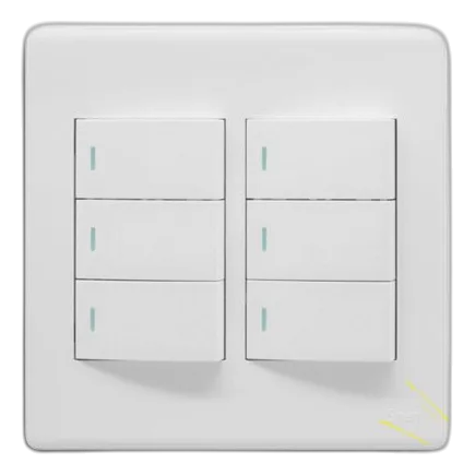 Synerji Deco SYSSW4X46L1WDW 2X4 6 Lever 1 Way Switch, White