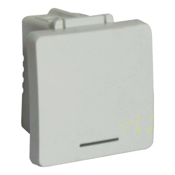 VETi – White Bell Press Switch 2 Module Wide (VG102WT)