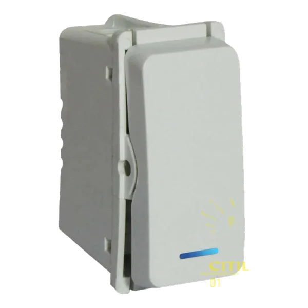 VETi – White One-Way Switch 1 Module Wide  with Indicator (VS111WT)