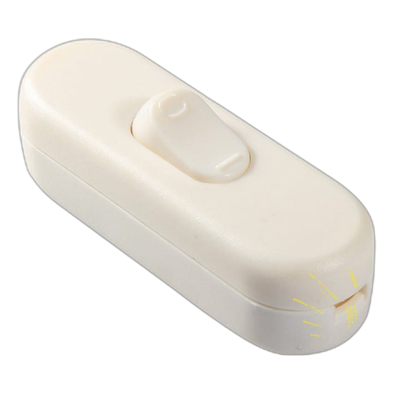 White Plastic Inline Rocker Switch