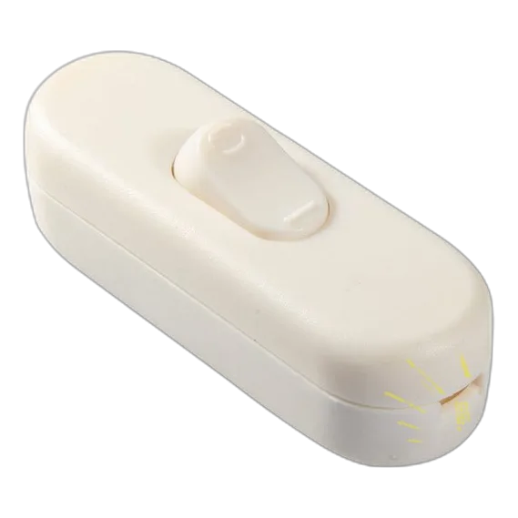 White Plastic Inline Rocker Switch